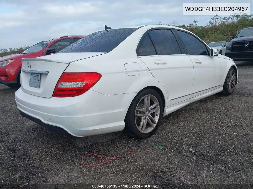 2014 Mercedes-Benz C-Class C 250 Sport/Luxury VIN: WDDGF4HB3EG204967 Lot: 40756135