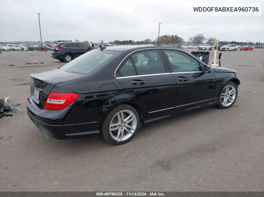 2014 Mercedes-Benz C 300 C 300 Luxury/Sport 4Matic VIN: WDDGF8ABXEA960736 Lot: 40799335