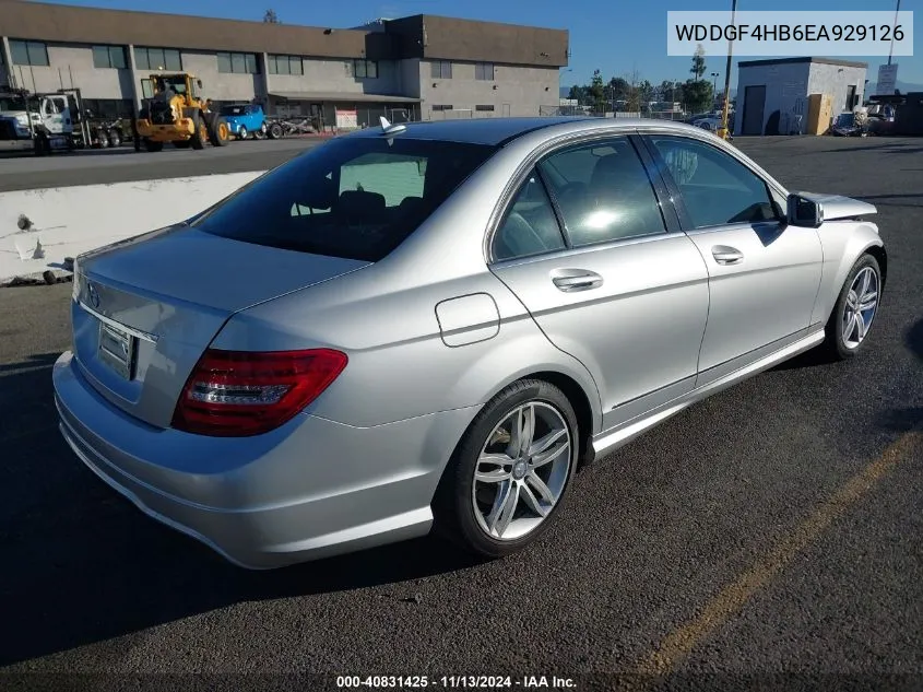 2014 Mercedes-Benz C 250 Luxury/Sport VIN: WDDGF4HB6EA929126 Lot: 40831425