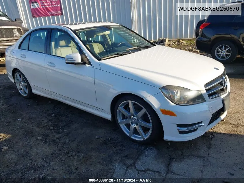 2014 Mercedes-Benz C 300 Luxury 4Matic/Sport 4Matic VIN: WDDGF8ABXEG250670 Lot: 40896128