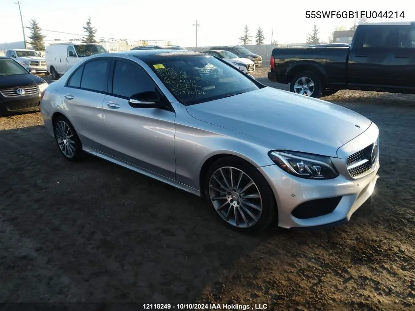 2015 Mercedes-Benz C 400 4Mati VIN: 55SWF6GB1FU044214 Lot: 12118249