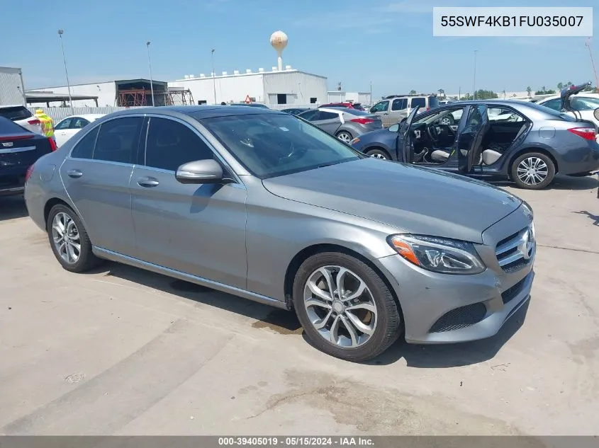 2015 Mercedes-Benz C 300 4Matic/Luxury 4Matic/Sport 4Matic VIN: 55SWF4KB1FU035007 Lot: 39405019