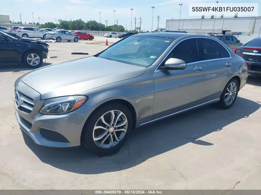 2015 Mercedes-Benz C 300 4Matic/Luxury 4Matic/Sport 4Matic VIN: 55SWF4KB1FU035007 Lot: 39405019