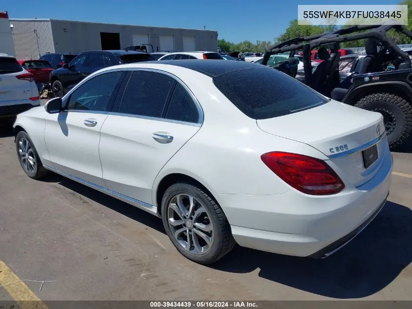 2015 Mercedes-Benz C 300 4Matic/Luxury 4Matic/Sport 4Matic VIN: 55SWF4KB7FU038445 Lot: 39434439