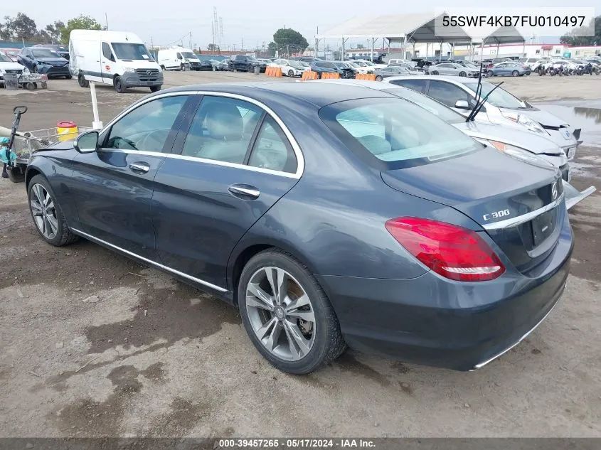 2015 Mercedes-Benz C 300 4Matic/Luxury 4Matic/Sport 4Matic VIN: 55SWF4KB7FU010497 Lot: 39457265