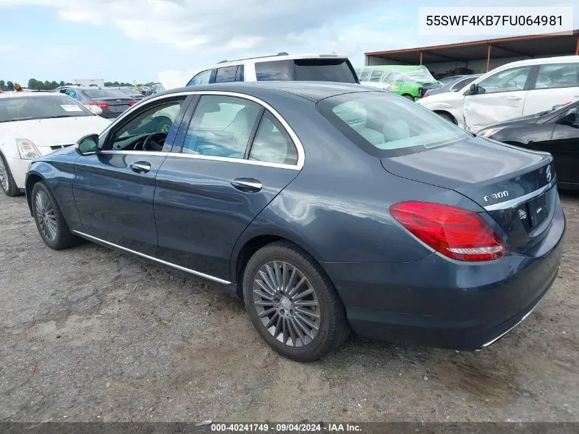 55SWF4KB7FU064981 2015 Mercedes-Benz C 300 4Matic/Luxury 4Matic/Sport 4Matic