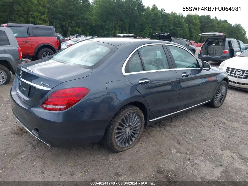 55SWF4KB7FU064981 2015 Mercedes-Benz C 300 4Matic/Luxury 4Matic/Sport 4Matic