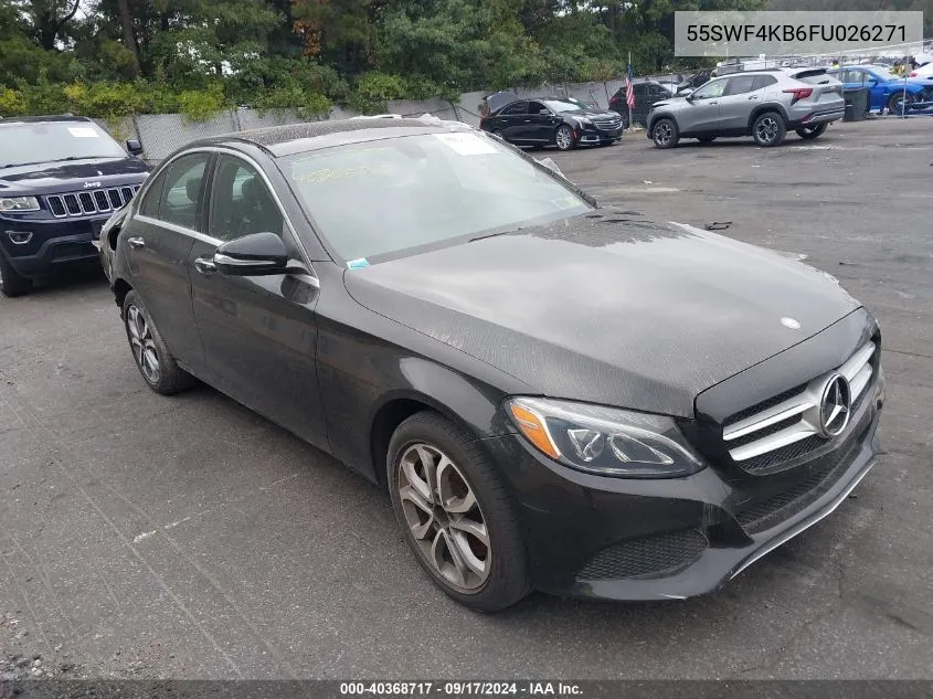 2015 Mercedes-Benz C 300 VIN: 55SWF4KB6FU026271 Lot: 40368717