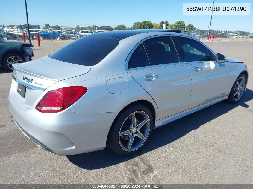 2015 Mercedes-Benz C 300 4Matic/Luxury 4Matic/Sport 4Matic VIN: 55SWF4KB8FU074290 Lot: 40449057