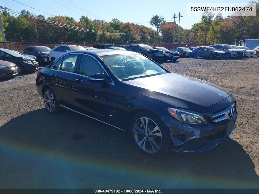 2015 Mercedes-Benz C 300 4Matic/Luxury 4Matic/Sport 4Matic VIN: 55SWF4KB2FU062474 Lot: 40479192