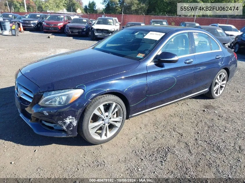 2015 Mercedes-Benz C 300 4Matic/Luxury 4Matic/Sport 4Matic VIN: 55SWF4KB2FU062474 Lot: 40479192