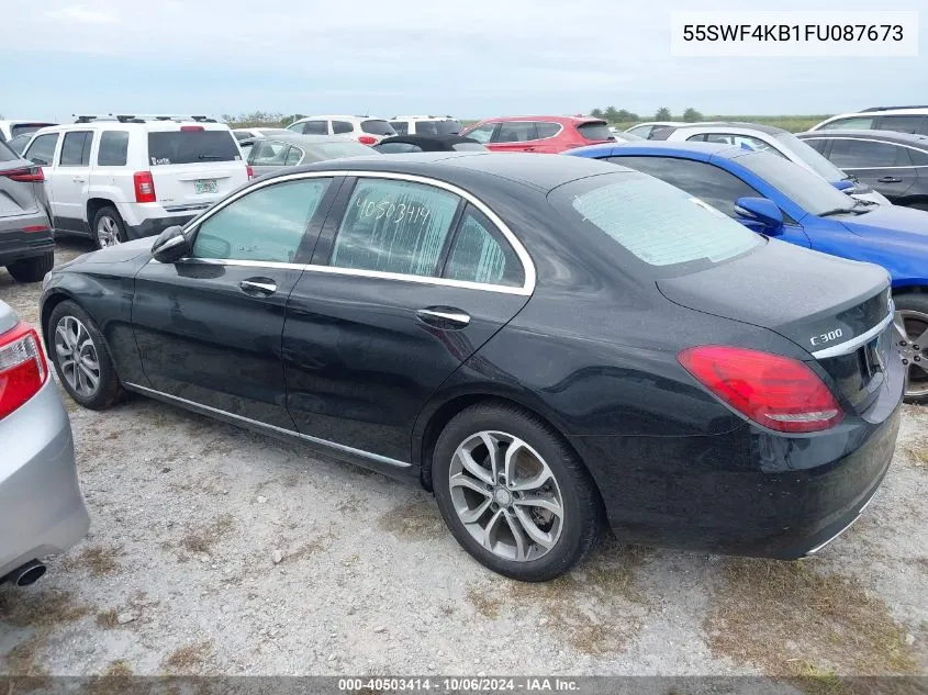 2015 Mercedes-Benz C 300 4Matic VIN: 55SWF4KB1FU087673 Lot: 40503414