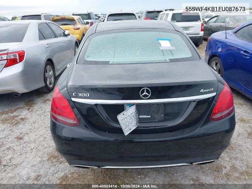 2015 Mercedes-Benz C 300 4Matic VIN: 55SWF4KB1FU087673 Lot: 40503414