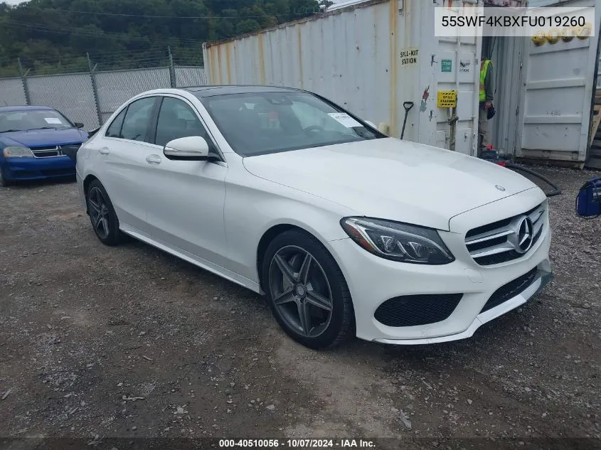 2015 Mercedes-Benz C 300 4Matic/Luxury 4Matic/Sport 4Matic VIN: 55SWF4KBXFU019260 Lot: 40510056