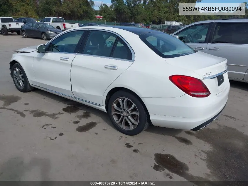 2015 Mercedes-Benz C 300 4Matic/Luxury 4Matic/Sport 4Matic VIN: 55SWF4KB6FU089094 Lot: 40573720