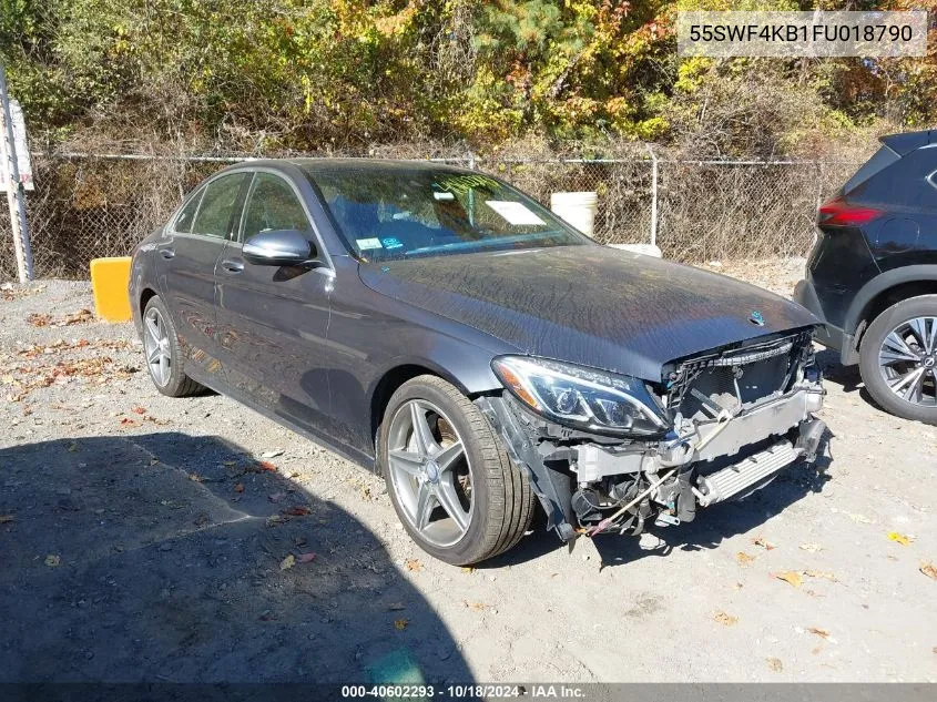 2015 Mercedes-Benz C 300 4Matic/Luxury 4Matic/Sport 4Matic VIN: 55SWF4KB1FU018790 Lot: 40602293