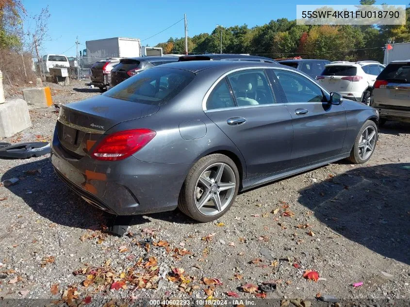 2015 Mercedes-Benz C 300 4Matic/Luxury 4Matic/Sport 4Matic VIN: 55SWF4KB1FU018790 Lot: 40602293