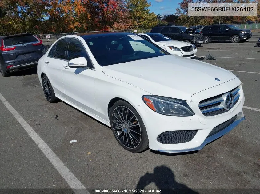 2015 Mercedes-Benz C 400 4Matic VIN: 55SWF6GB0FU026402 Lot: 40605686