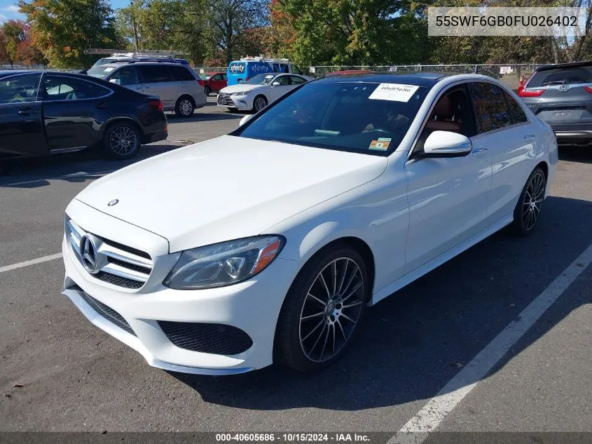 2015 Mercedes-Benz C 400 4Matic VIN: 55SWF6GB0FU026402 Lot: 40605686