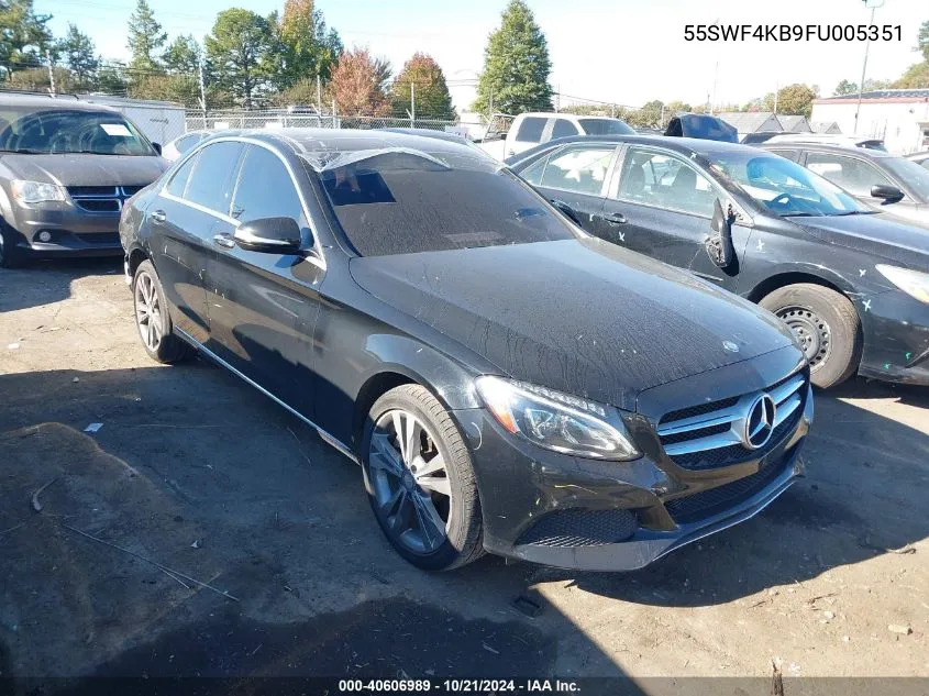 2015 Mercedes-Benz C 300 300 4Matic VIN: 55SWF4KB9FU005351 Lot: 40606989