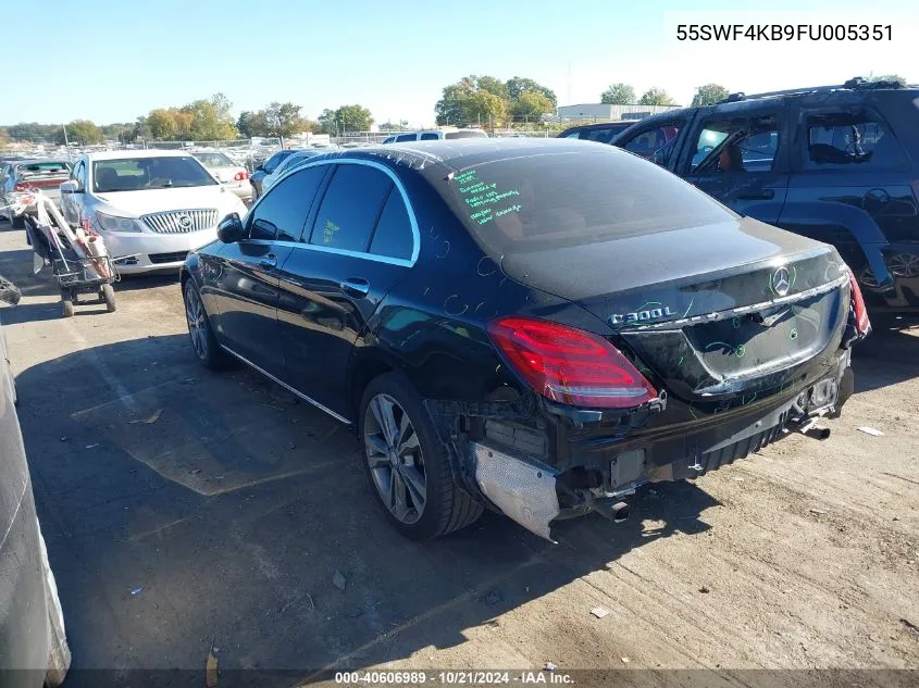 2015 Mercedes-Benz C 300 300 4Matic VIN: 55SWF4KB9FU005351 Lot: 40606989