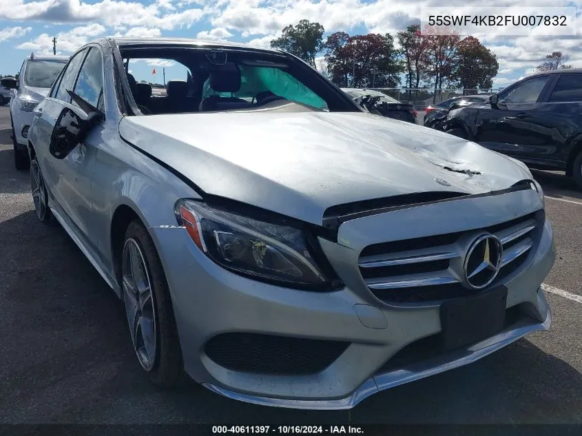 2015 Mercedes-Benz C 300 4Matic/Luxury 4Matic/Sport 4Matic VIN: 55SWF4KB2FU007832 Lot: 40611397