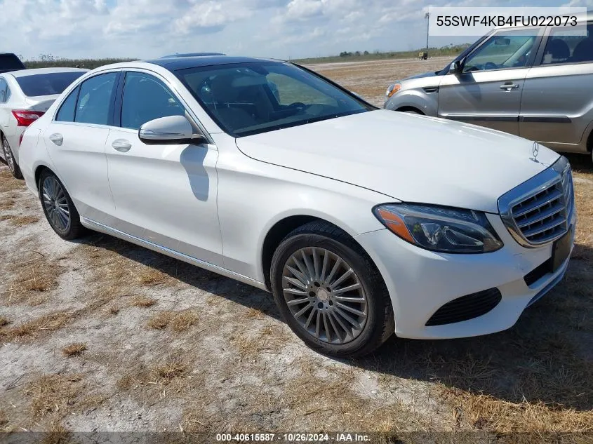 2015 Mercedes-Benz C 300 4Matic/Luxury 4Matic/Sport 4Matic VIN: 55SWF4KB4FU022073 Lot: 40615587