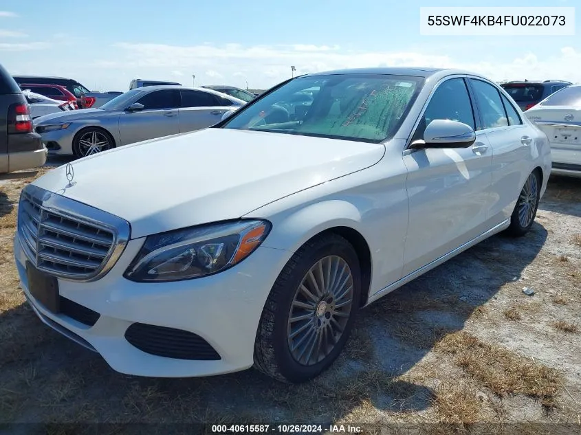 2015 Mercedes-Benz C 300 4Matic/Luxury 4Matic/Sport 4Matic VIN: 55SWF4KB4FU022073 Lot: 40615587