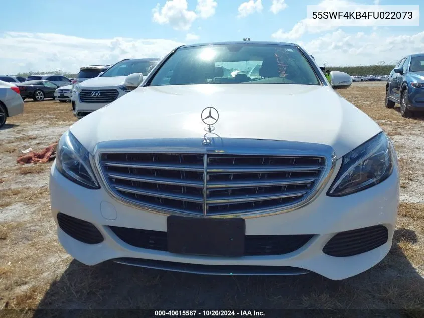 2015 Mercedes-Benz C 300 4Matic/Luxury 4Matic/Sport 4Matic VIN: 55SWF4KB4FU022073 Lot: 40615587