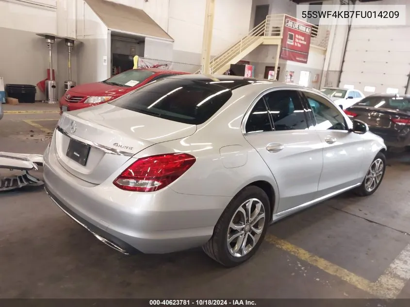 2015 Mercedes-Benz C 300 4Matic/Luxury 4Matic/Sport 4Matic VIN: 55SWF4KB7FU014209 Lot: 40623781