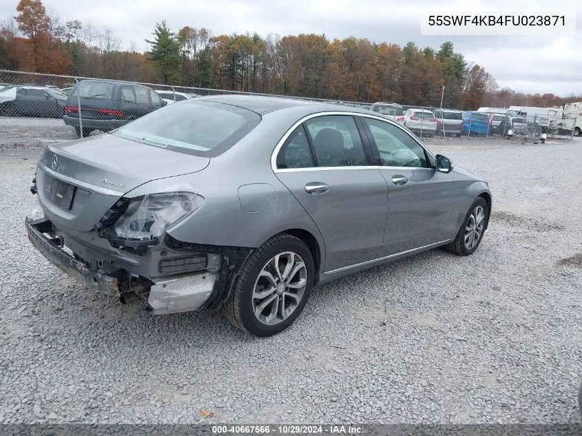 2015 Mercedes-Benz C 300 4Matic/Luxury 4Matic/Sport 4Matic VIN: 55SWF4KB4FU023871 Lot: 40667566