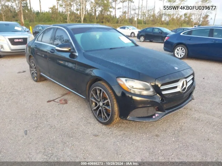 2015 Mercedes-Benz C 300 4Matic/Luxury 4Matic/Sport 4Matic VIN: 55SWF4KB0FU039677 Lot: 40698273