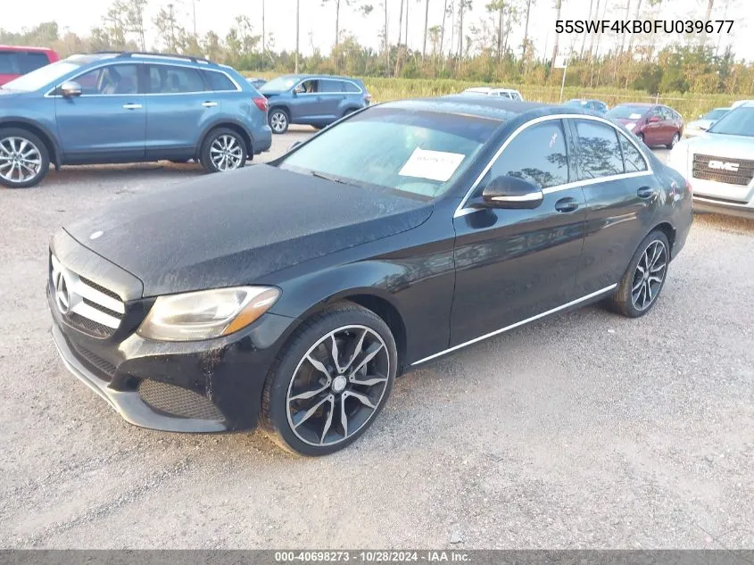 2015 Mercedes-Benz C 300 4Matic/Luxury 4Matic/Sport 4Matic VIN: 55SWF4KB0FU039677 Lot: 40698273