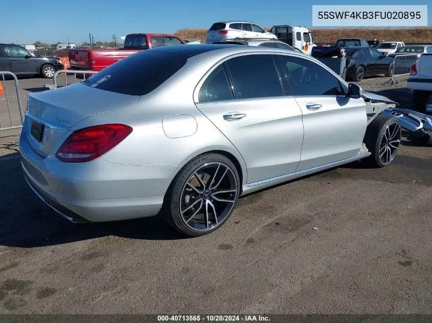 2015 Mercedes-Benz C 300 4Matic/Luxury 4Matic/Sport 4Matic VIN: 55SWF4KB3FU020895 Lot: 40713565