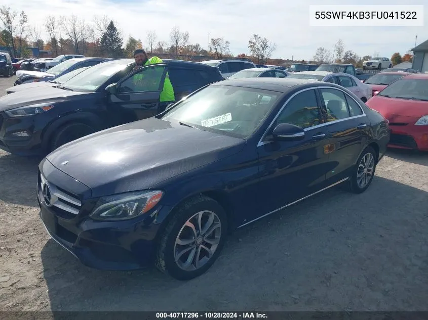 2015 Mercedes-Benz C 300 4Matic/Luxury 4Matic/Sport 4Matic VIN: 55SWF4KB3FU041522 Lot: 40717296