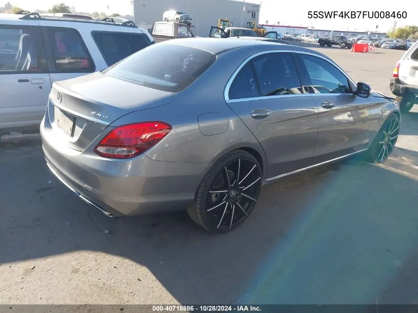 2015 Mercedes-Benz C 300 4Matic VIN: 55SWF4KB7FU008460 Lot: 40718886