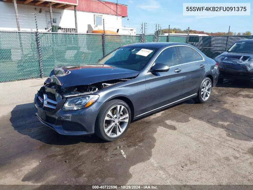 2015 Mercedes-Benz C 300 4Matic/Luxury 4Matic/Sport 4Matic VIN: 55SWF4KB2FU091375 Lot: 40722596