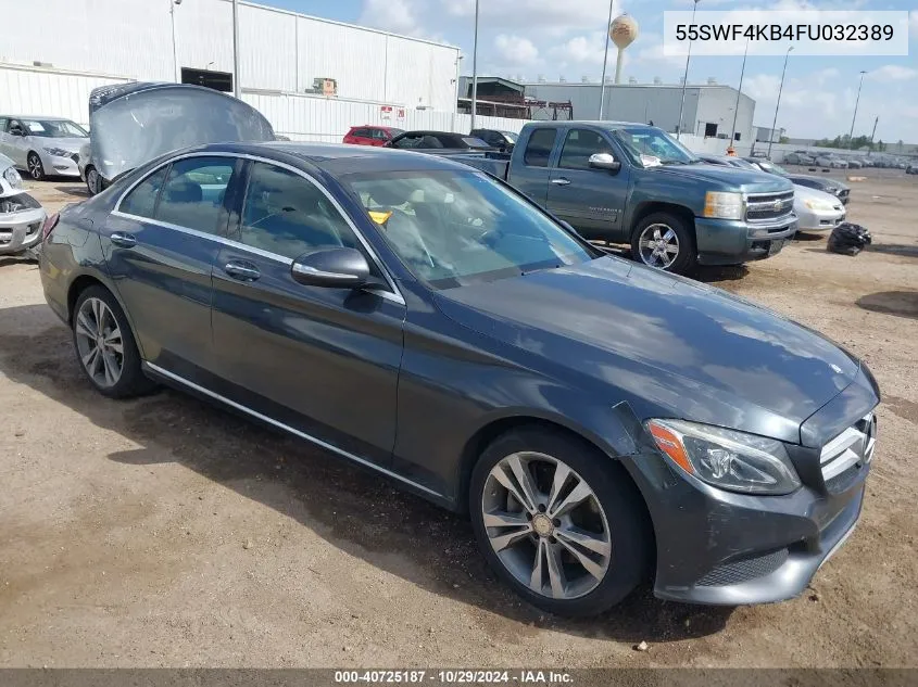 2015 Mercedes-Benz C 300 4Matic/Luxury 4Matic/Sport 4Matic VIN: 55SWF4KB4FU032389 Lot: 40725187