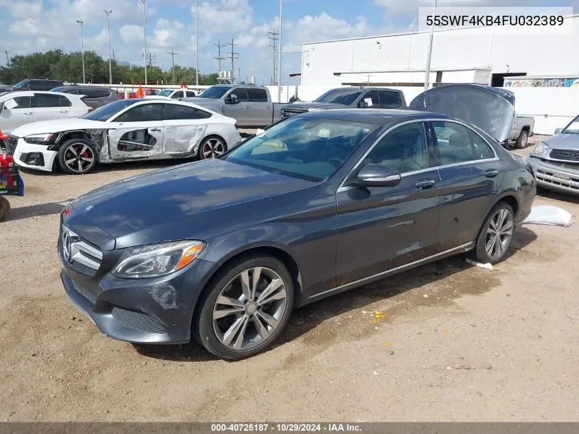 2015 Mercedes-Benz C 300 4Matic/Luxury 4Matic/Sport 4Matic VIN: 55SWF4KB4FU032389 Lot: 40725187