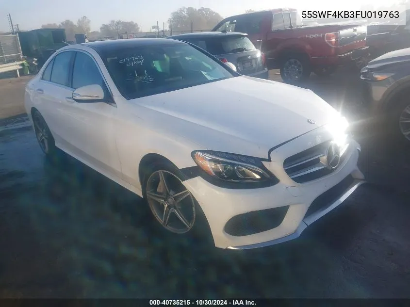 2015 Mercedes-Benz C 300 4Matic/Luxury 4Matic/Sport 4Matic VIN: 55SWF4KB3FU019763 Lot: 40735215