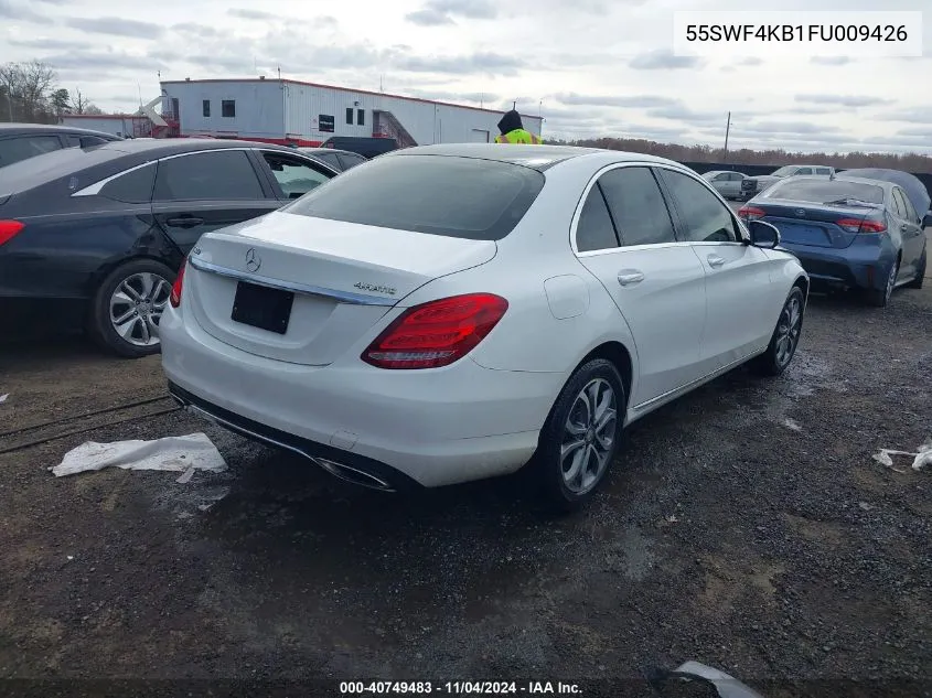 2015 Mercedes-Benz C 300 4Matic/Luxury 4Matic/Sport 4Matic VIN: 55SWF4KB1FU009426 Lot: 40749483