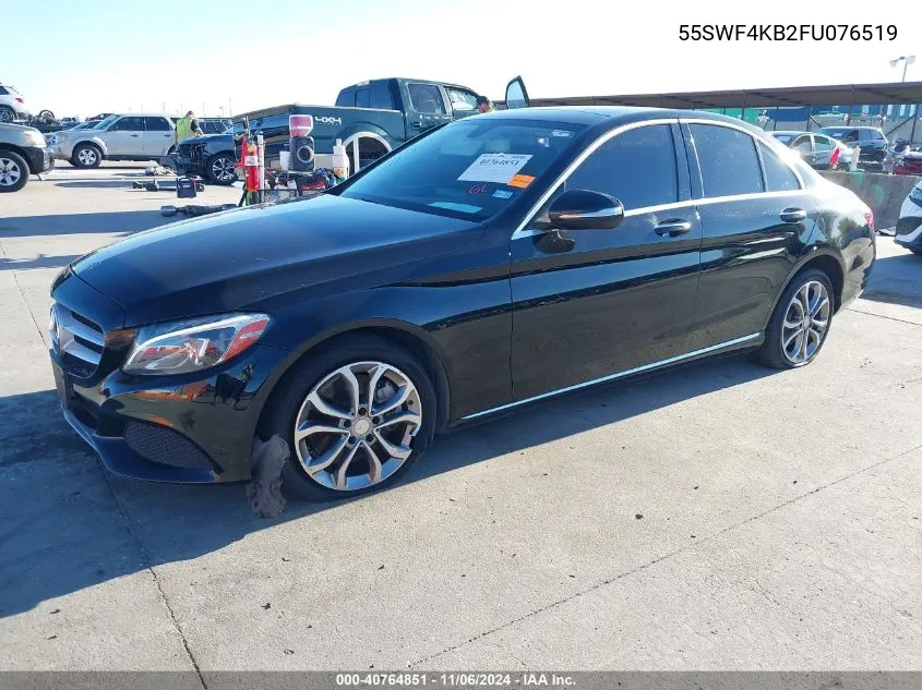 2015 Mercedes-Benz C 300 4Matic/Luxury 4Matic/Sport 4Matic VIN: 55SWF4KB2FU076519 Lot: 40764851