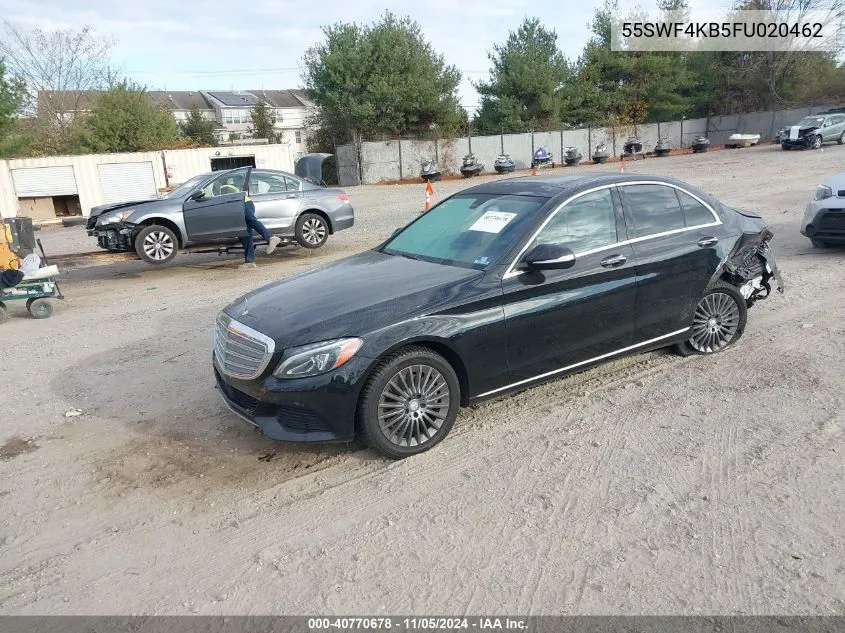 2015 Mercedes-Benz C 300 4Matic/Luxury 4Matic/Sport 4Matic VIN: 55SWF4KB5FU020462 Lot: 40770678