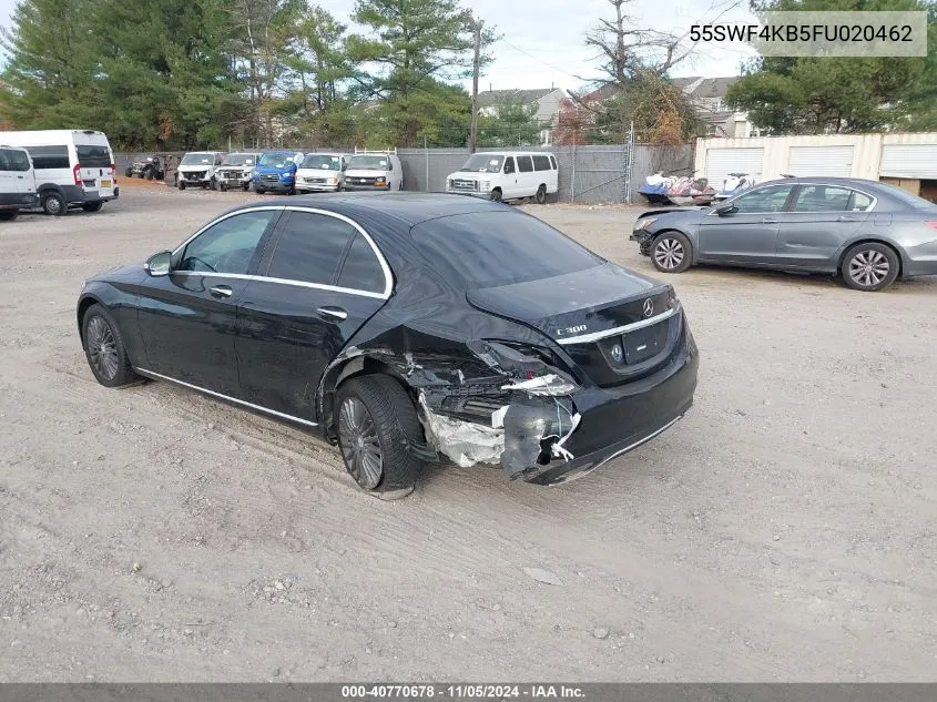 2015 Mercedes-Benz C 300 4Matic/Luxury 4Matic/Sport 4Matic VIN: 55SWF4KB5FU020462 Lot: 40770678