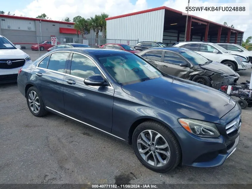 2015 Mercedes-Benz C 300 4Matic/Luxury 4Matic/Sport 4Matic VIN: 55SWF4KB4FU024888 Lot: 40771182