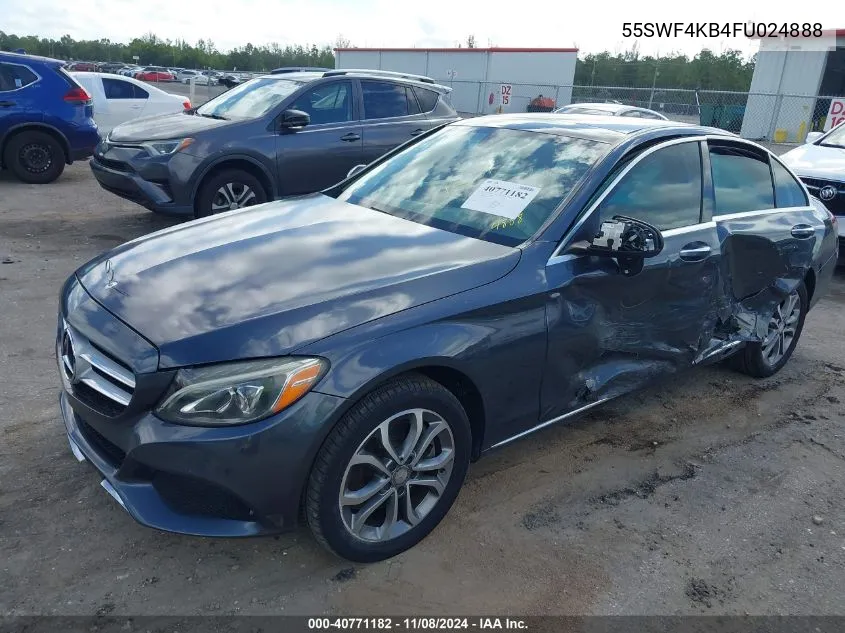 2015 Mercedes-Benz C 300 4Matic/Luxury 4Matic/Sport 4Matic VIN: 55SWF4KB4FU024888 Lot: 40771182