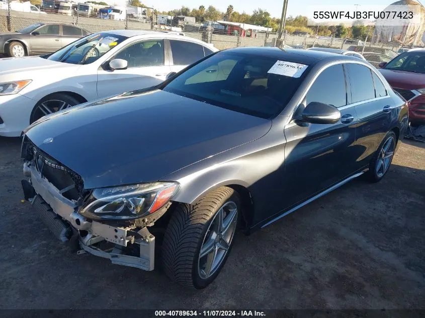 2015 Mercedes-Benz C 300 Luxury/Sport VIN: 55SWF4JB3FU077423 Lot: 40789634