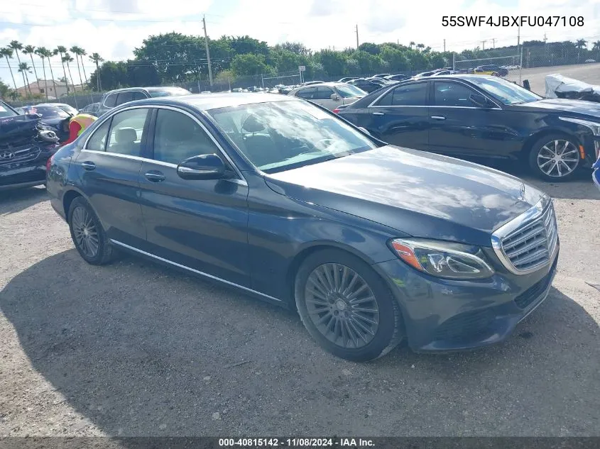 2015 Mercedes-Benz C 300 Luxury/Sport VIN: 55SWF4JBXFU047108 Lot: 40815142