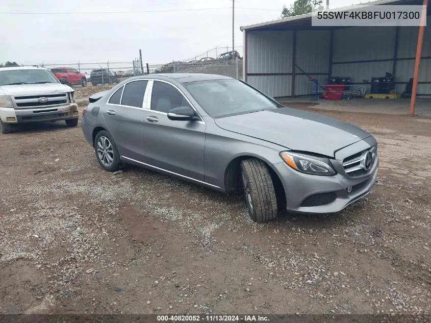 2015 Mercedes-Benz C 300 4Matic/Luxury 4Matic/Sport 4Matic VIN: 55SWF4KB8FU017300 Lot: 40820052