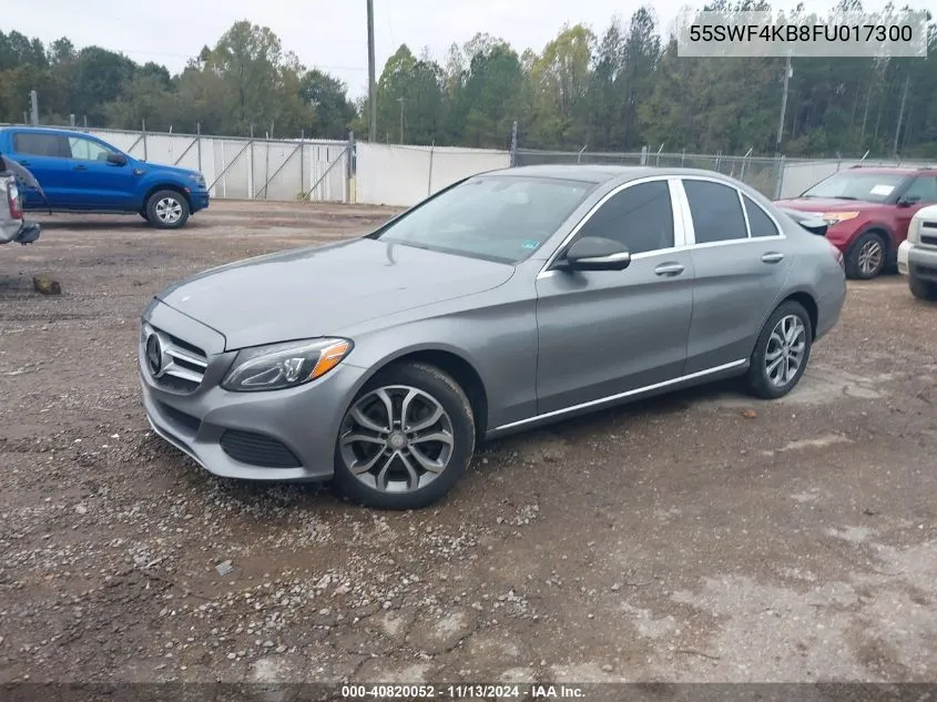 2015 Mercedes-Benz C 300 4Matic/Luxury 4Matic/Sport 4Matic VIN: 55SWF4KB8FU017300 Lot: 40820052